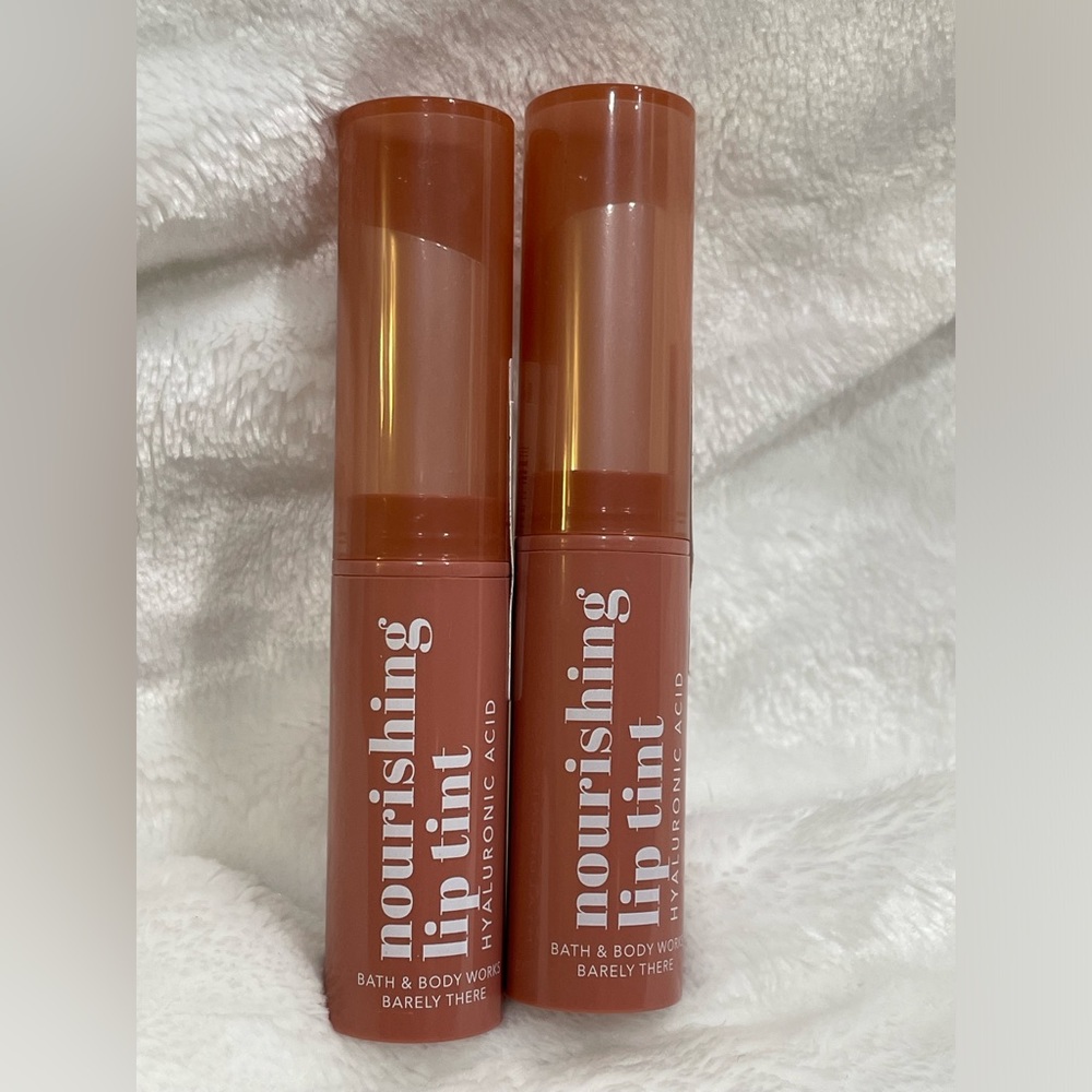 2 Bath & Body Works BARELY THERE Nourishing Lip Tint With Hyaluronic Acid .08 oz